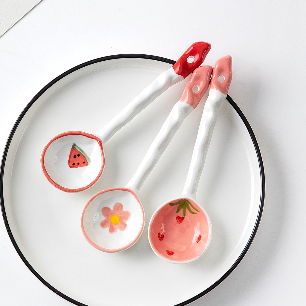 Jujiajia ช้อนเซรามิค ด้ามจับยาว ลายการ์ตูน สไตล์ญี่ปุ่น สร้างสรรค์ สําหรับครัวเรือน ช้อน - รูปที่ 7