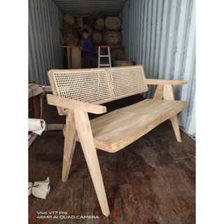 พร้อมส่ง bench teak wood rattan Bench เก้าอี้ม้านั่ง ม้านั่งระเบ เก้าอี้ไม้สัก ม้านั่งยาว เก้าอี้ม้านั่งหวาย ม้านั่งหวาย