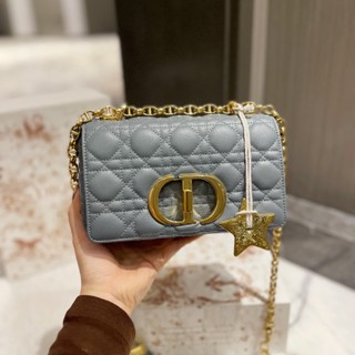 (พร้อมกล่อง) Dior กระเป๋าถือ กระเป๋าสะพายไหล่ ลําลอง ลายสก๊อต แฟชั่นคลาสสิก สําหรับสตรี 2023