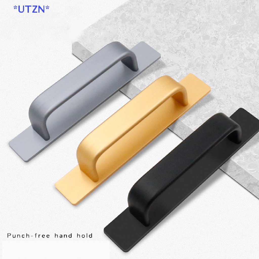 Utzn> มือจับประตู หน้าต่าง อลูมิเนียมอัลลอย ขนาดเล็ก มีกาวในตัว ไม่ต้องเจาะรู