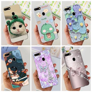 Oppo A5S AX5S A7 A7n AX7 A12 A12s A11k เคสโทรศัพท์ซิลิโคน TPU แบบนิ่ม ลายไดโนเสาร์ แมวน่ารัก