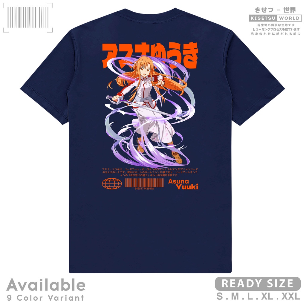 เสื้อยืด พิมพ์ลายอนิเมะ Sword ART ONLINE YUUKI ASUNA สไตล์ญี่ปุ่น x A1488 Kisetsu_08