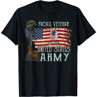 เสื้อยืด แบบนิ่ม พิมพ์ลายกราฟฟิค Veteran Of The United States Army Pride ระบายอากาศได้ดี สไตล์เรโทร