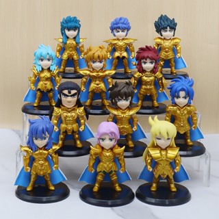 6Pcs/set Anime Gold Saint Seiya Aries Taurus Gemini Cancer Leo Virgo Libra Scorpio Sagittarius Capricorn PVC Action Figures Model Doll Toys