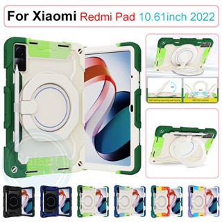 สําหรับ Xiaomi Redmi Pad 10.61 นิ้ว 2022 360° เคสกันกระแทก แบบหมุนได้ พร้อมขาตั้ง สําหรับงานหนัก