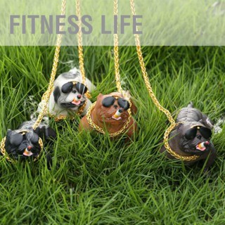 Fitness Life ตุ๊กตาสุนัขเรซิ่นจำลองประณีตรูปปั้นสุนัขน่ารักรถตกแต่งภายในแดชบอร์ดเครื่องประดับ