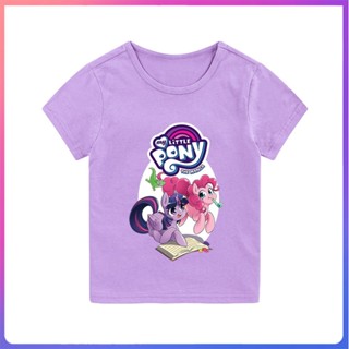 ใหม่ เสื้อยืดแขนสั้น พิมพ์ลายการ์ตูน My Little Pony น่ารัก สําหรับเด็กผู้หญิง อายุ 3-15 ปี 2022