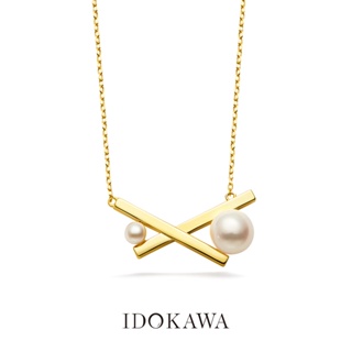 Idokawa สร้อยคอ จี้ไข่มุก ชุบเงิน 925 ประดับลูกปัดสีขาว PG2008YW