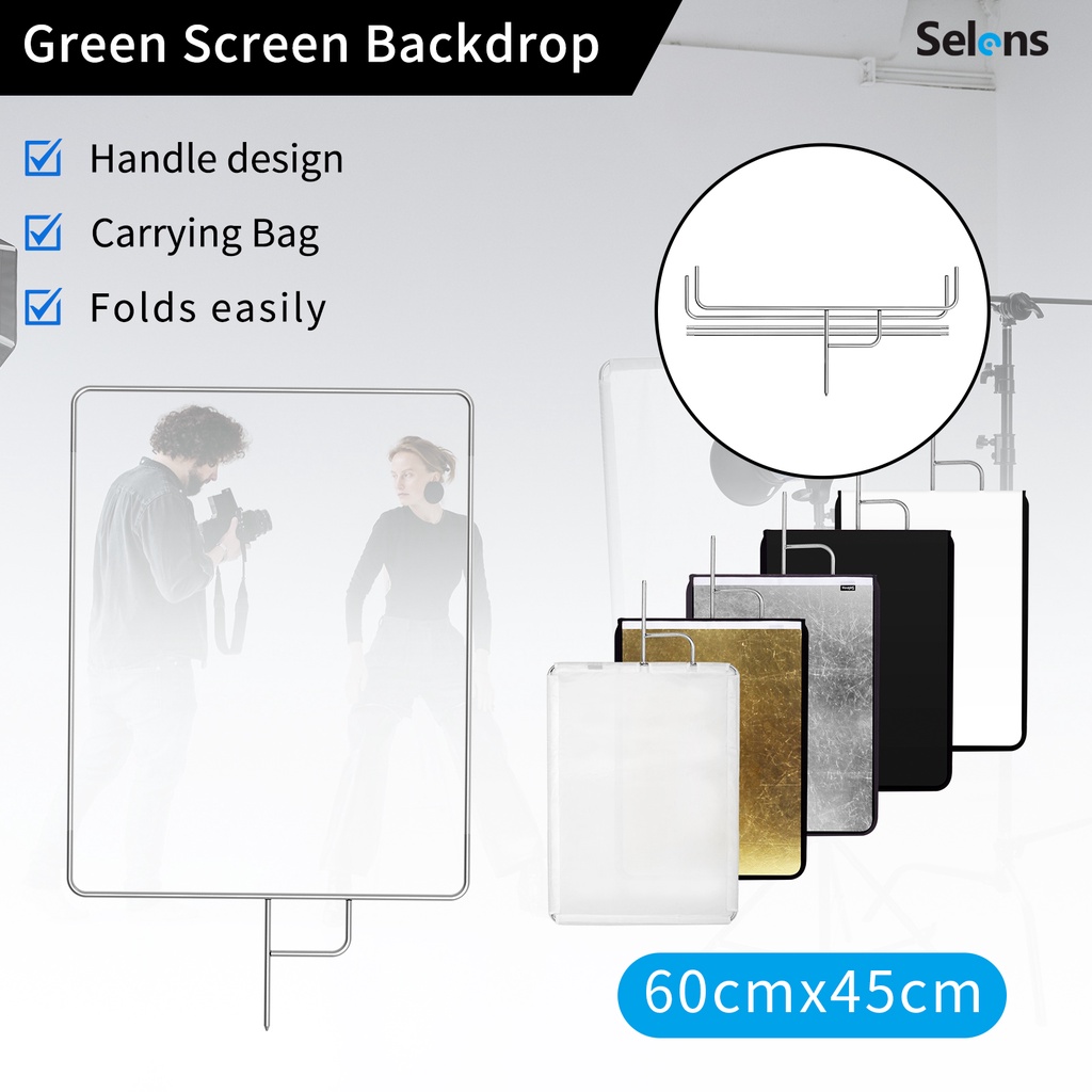 Selens กรอบอลูมิเนียมอัลลอยด์ ขนาดใหญ่ 60x90 ซม. 5in1 สีดํา สีเงิน สีทอง สีขาว สําหรับถ่ายภาพสตูดิโอ Diffuser Fotografia Acessorios กล้อง Photo Studio