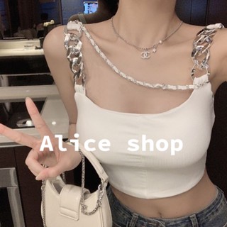 Alice เสื้อสลิง เสื้อแขนกุด แฟชั่นสินค้ามาใหม่  ins คุณภาพสูง Chic High quality A20K0CQ 36Z230909