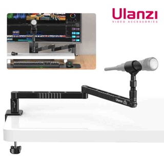 Ulanzi LS26 Low Level Microphone Stand Desktop Mic Boom Arm Adjustable Clamp Clip Support Multi-angle Adjustment and Stretching