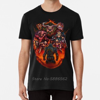 [S-5XL] เสื้อยืดลําลอง แขนสั้น พิมพ์ลายอนิเมะ Doom 2 Video Game Marine Soldier Cacodemon Horror Id Software Id สไตล์เรโท