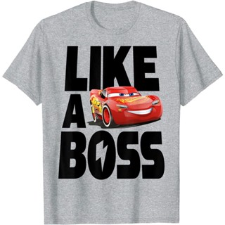 เสื้อยืด พิมพ์ลายกราฟฟิค Disney Pixar Cars 3 McQueen Like A Boss สไตล์วินเทจ คลาสสิก สําหรับผู้ชาย และผู้หญิง เสื้อ_02