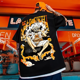 ❀One Piece Fifth Luffy เสื้อยืดพิมพ์ลาย (S-5XL) ผ้าฝ้ายคอกลมแขนสั้นเสื้อยืดอะนิเมะ