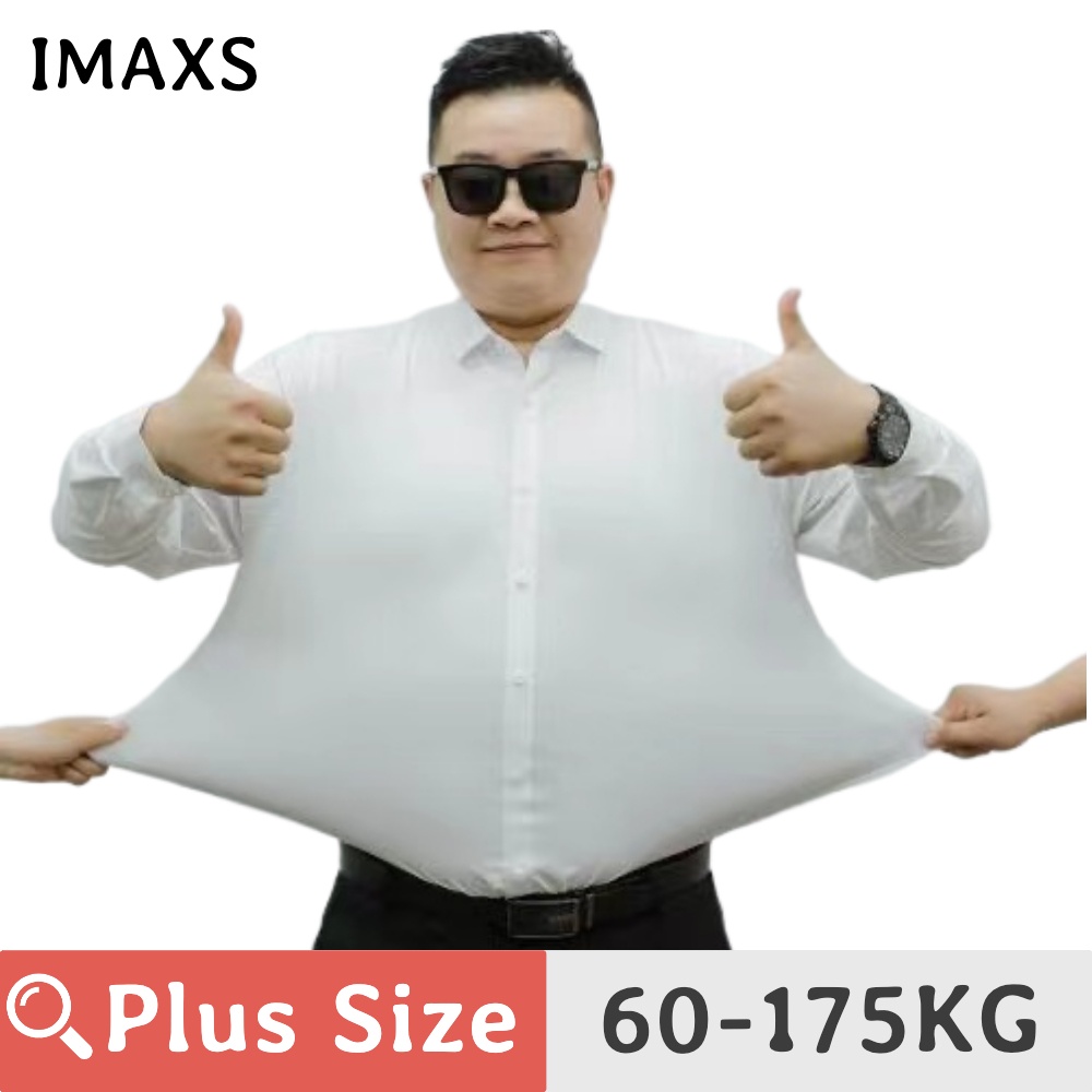 เสื้อเชิ้ตแขนยาว ผ้าเรยอน แบบยืดหยุ่น ขนาดใหญ่ 10XL สําหรับผู้ชาย รองรับ 60-175 กก.