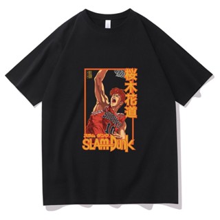 [round neck 100% cotton t-shirt] plus size trendy Anime SLAM DUNK Hanamichi Sakuragis Man Street Bodybuilding 100% _09