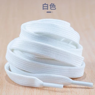 รองเท้าผ้าใบ ส้นแบน แบบผูกเชือก สีขาว 120 ซม. 1 คู่ (2 ชิ้น)