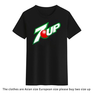 เสื้อยืด คอกลม พิมพ์ลาย 7up สีดํา สีขาว สําหรับผู้ชาย และผู้หญิง T1JW