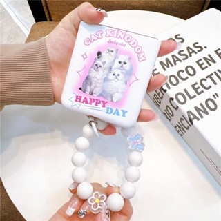 สําหรับ Oppo Find N2 Flip White Cat เคสแข็ง เนื้อแมตต์ กันกระแทก เคสโทรศัพท์ฝาพับด้านหลัง