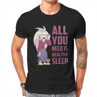 เสื้อยืดคอกลม ผ้าฝ้าย ทรงหลวม พิมพ์ลาย The Owl House Eda Clawthorne สไตล์โกธิค สําหรับผู้ชาย