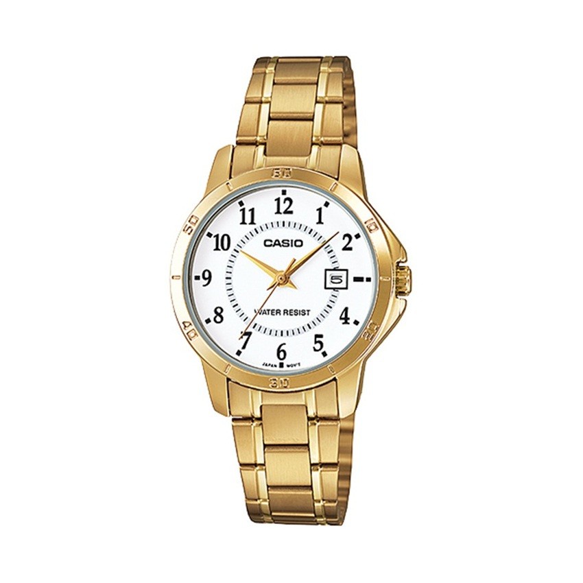 🔥🔥ส่งเร็วCasio นาฬิกาผู้หญิง สายสแตนเลส สีทอง รุ่น LTP-V004G-7BUDF,LTP-V004G-7B,LTP-V004G