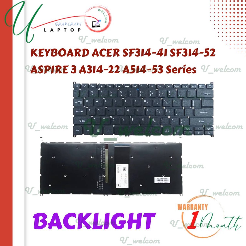 Acer Aspire 3 A314-22 A314-52 A514-22 A514-52 SF314-41 คีย์บอร์ดแบ็คไลท์