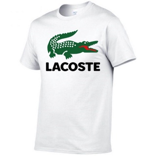 Lacoste Trademark 22ss เสื้อเชิ้ตแขนสั้นลําลอง ลายหนังจระเข้ แฟชั่นสตรีท สําหรับผู้ชายS-5XL