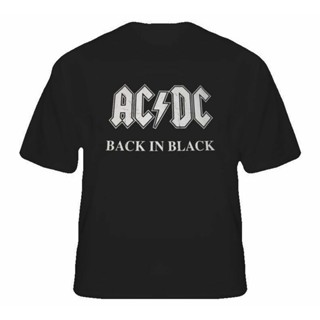 ขายดี!ขายดี เสื้อยืดแขนสั้น คอกลม ผ้าฝ้าย พิมพ์ลาย Ac Dc Back In Black Rock Roll Music แฟชั่นฮิปฮอปS-5XL