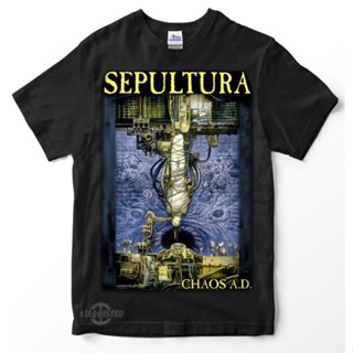 เสื้อยืด พิมพ์ลายวงร็อค sepultura CHAOS AD metallica megadeth สําหรับผู้ชาย