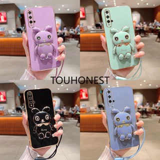 เคส Huawei Nova 7 Pro เคส Huawei Nova 8 Pro เคส Huawei Nova 10 Pro Case Huawei Nova 5T Case Huawei Nova 9 SE Case Huawei Nova 9Z Case Huawei Nova Y60 Case Soft Silicone Shockproof Cute Rabbit Bunny Bracket Stand Phone Case With Rope ซิลิโคนนิ่ม กันกระแทก