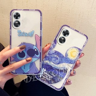 พร้อมส่ง เคสโทรศัพท์มือถือ TPU นิ่ม แบบใส ปิดด้านหลัง ป้องกันกล้อง ลายการ์ตูน สีฟ้า สําหรับ OPPO Reno 8 8T Reno8 T A78 A17K 4G 5G 2023 A78 Reno8T