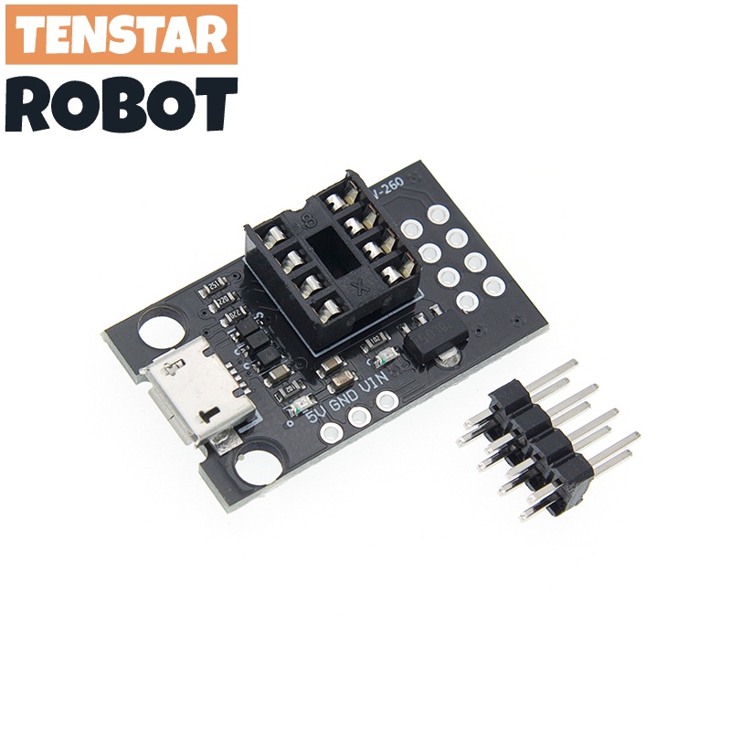 Attiny13a / ATtiny25/45/85 บอร์ดโปรแกรม ATTINY แบบเสียบปลั๊กได้