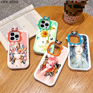 OPPO Reno 8 7 6 5 4 5F 4F SE 5G เคสออปโป้ สำหรับ Case Cartoon Butterfly Girl เคส เคสโทรศัพท์ เคสมือถือ Shockproof Casing