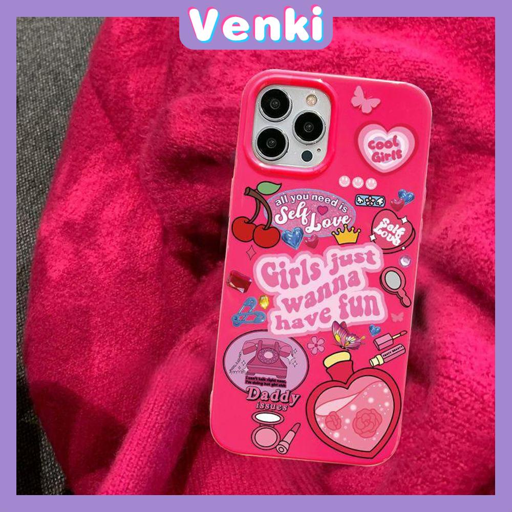 VENKI - เคสไอโฟน11 เคส iPhone Case Soft TPU Glossy Pink Candy Case น้ำหอมเชอร์รี่ป้องกันกล้องกันกระแ