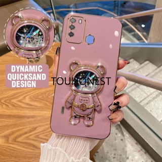 เคส ITEL Vision 1 Pro เคส ITEL P36 เคส ITEL P37 เคส ITEL S16 Case ITEL A48 Case ITEL A58 Case ITEL A49 Cover Glitter Liquid Quicksand Cute Astronaut Bracket Soft Phone Case โทรศัพท์มือถือ แบบนิ่ม ลายนักบินอวกาศ มีทรายไหล สําหรับ