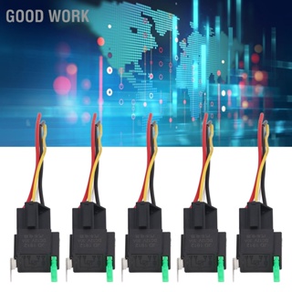 Good Work 5 ชิ้นยานยนต์รีเลย์ 12V DC 30A 4 ขา สายซ็อกเก็ตรีเลย์ที่เชื่อมต่อกันชุดชุดสำหรับรถ