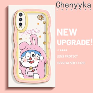 ใหม่ เคสโทรศัพท์มือถือนิ่ม ใส กันกระแทก ลายการ์ตูนโดราเอมอนน่ารัก สีชมพู มีลายด้านข้าง สําหรับ VIVO Y20 Y20i Y20S Y12s Y20 2021 Y11s Y12A Y20T Y20S M Y20S D