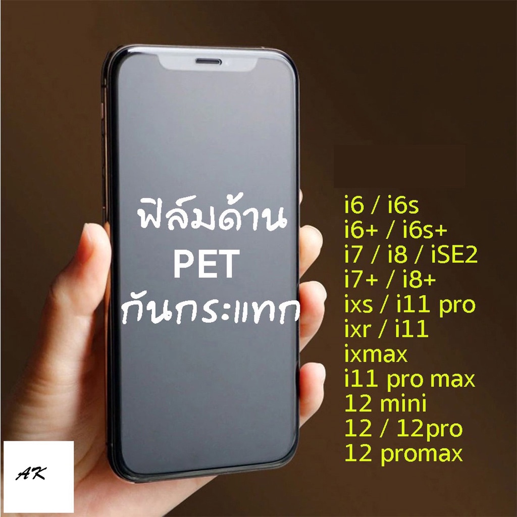 [ฟิล์ม Nano PET] ฟิล์มด้านสำหรับ iPhone 16 15 14 pro max 13 i12 i12pro max 11 12 mini X 8 6 6s Plus 6 6s 7 SE2 XS XR