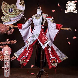 Jiangnan Genshin Impact Yae Miko เครื่องแต่งกายคอสเพลย์ เกม Yae Miko ไซซ์ s-xl สําหรับปาร์ตี้ฮาโลวีน