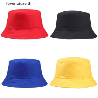 [lovenature] หมวกบักเก็ต ผ้าฝ้าย กันแดด สีพื้น เหมาะกับฤดูร้อน สําหรับผู้หญิง และผู้ชาย