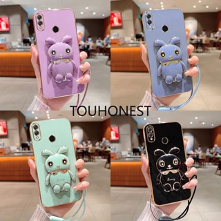 เคส Huawei Honor 8X Max เคส Honor 10 Lite เคส Honor 50 Pro Case Honor 60 Pro Case Honor 70 Pro Case Honor View 20 Case Soft Silicone Shockproof Cute Rabbit Bunny Bracket Stand Phone Cover Case With Rope ซิลิโคนนิ่ม กันกระแทก กระต่ายน่ารัก ขาตั้ง