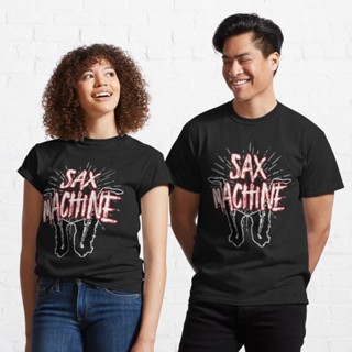 เสื้อแขนสั้น เสื้อยืดแขนสั้น เสื้อยืดผ้าฝ้าย ผ้านุ่ม Sax Machine - Saxophone Saxophone Music Instrument Classic T-Shirt