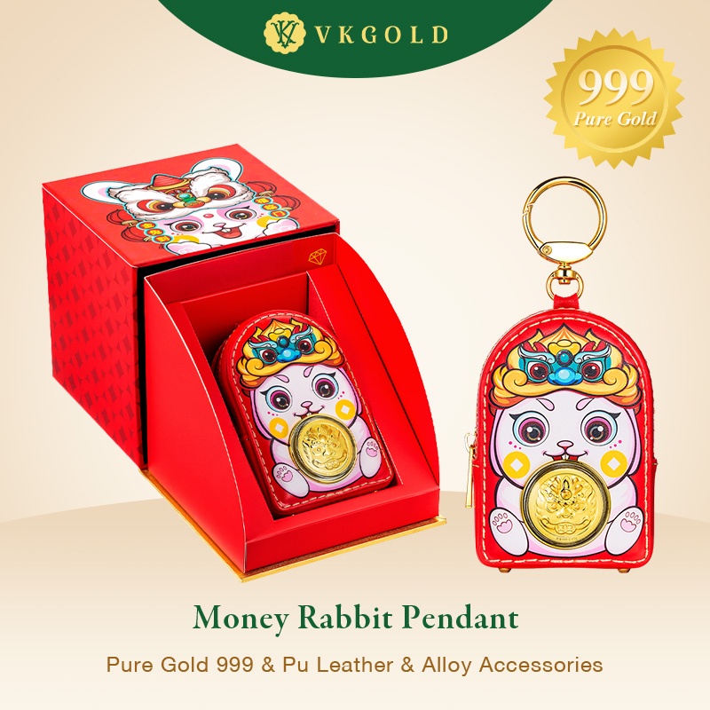 Vkgold 2023 CNY 999 Pure Coin Purse Gold Rich Rabbit