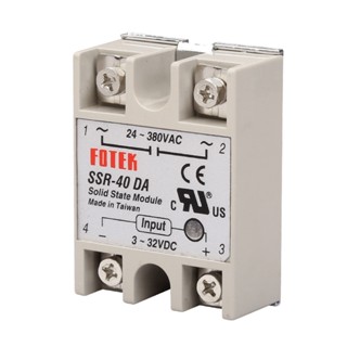 รีเลย์โซลิดสเตทเฟสเดี่ยว SSR-40DA 10A 25A 40A 3-32V DC TO 24-380V AC SSR 40DA