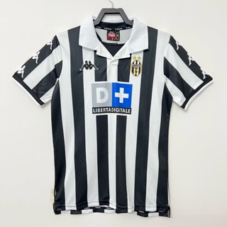 เสื้อกีฬาแขนสั้น ลายทีมชาติฟุตบอล Juve 99-00 Juve home สไตล์วินเทจ ไซซ์ S-XXL AAA