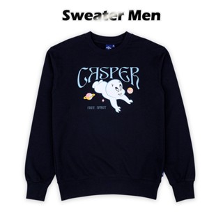 Universal Studios Men casper Sweater - เสื้อสเวตเตอร์ผู้ชาย ลายผีน้อยน่ารัก แคสเปอร์  สินค้าลิขสิทธ์แท้100% characters s