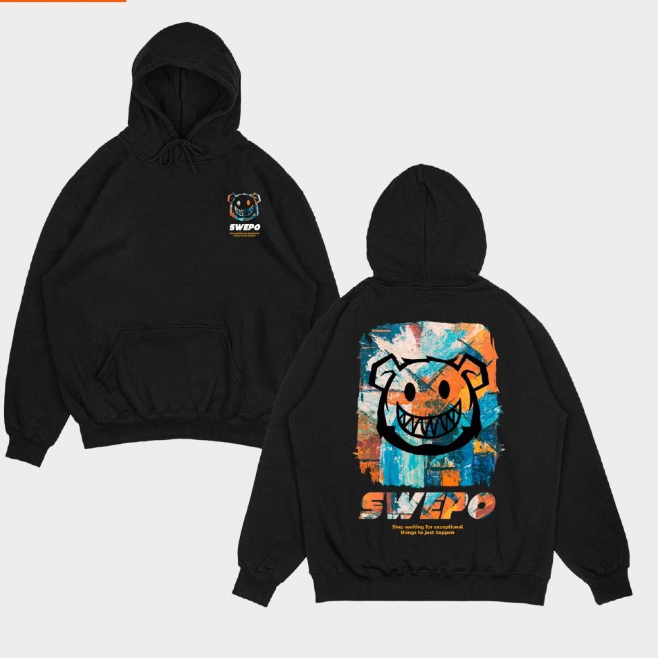 RECOMMENDED SWEPO PAINT BEAR Jumper Hoodie 617 M-XXL (ผู้ชายและผู้หญิง)