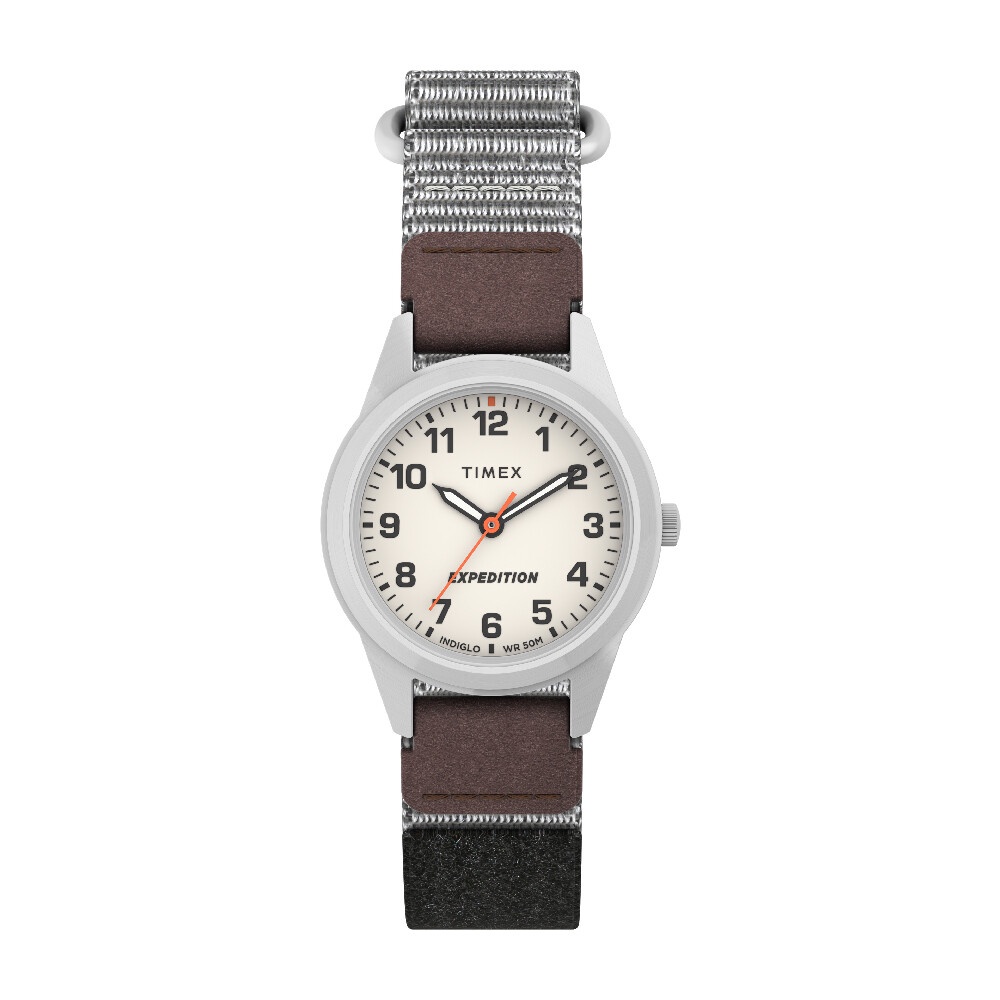 Timex TW4B25700 EXPEDITION FIELD นาฬิกาข้อมือผู้หญิง สายผ้า สีแทน หน้าปัด 26 มม.