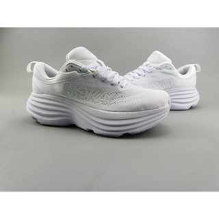 HOKA ONE ONE Bondi 8 lightweight cushioned long distance road running shoes all white36-45