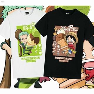  ใหม่เอี่ยมﺴ☃One Piece ร่วม COS ลูฟี่แขนสั้นเสื้อยืดแนวโน้มอะนิเมะอุปกรณ์ต่อพ่วงครึ่งแขนเสื้อผ้าผู้ชาย